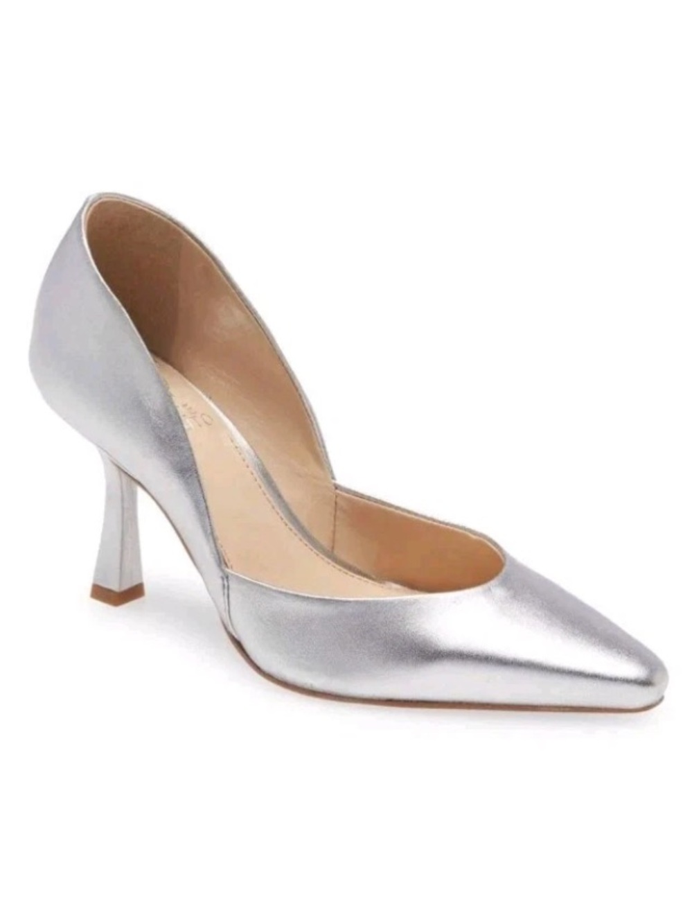 Vince Camuto Karala Size Leather Silver/ Steel Size 9.5 M